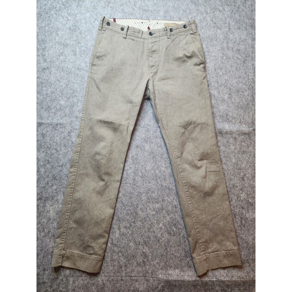 Banana Republic Heritage Mens 32x32 Khaki Tan Cotton Chino Pants Button Fly